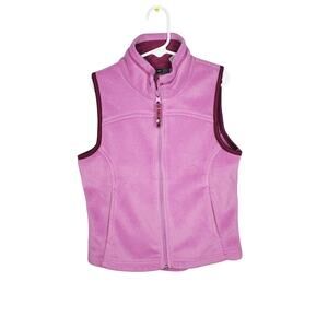 REI Fleece Full-Zip Girls Vest Medium 8-10 Y2K Accents Purple Collar Winter